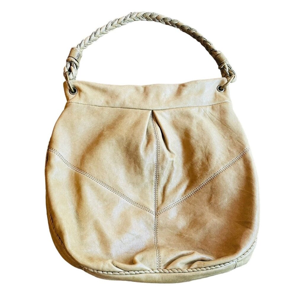 Hobo International Large Brown Tan Leather Purse Shoulder Handbag Women's Tote